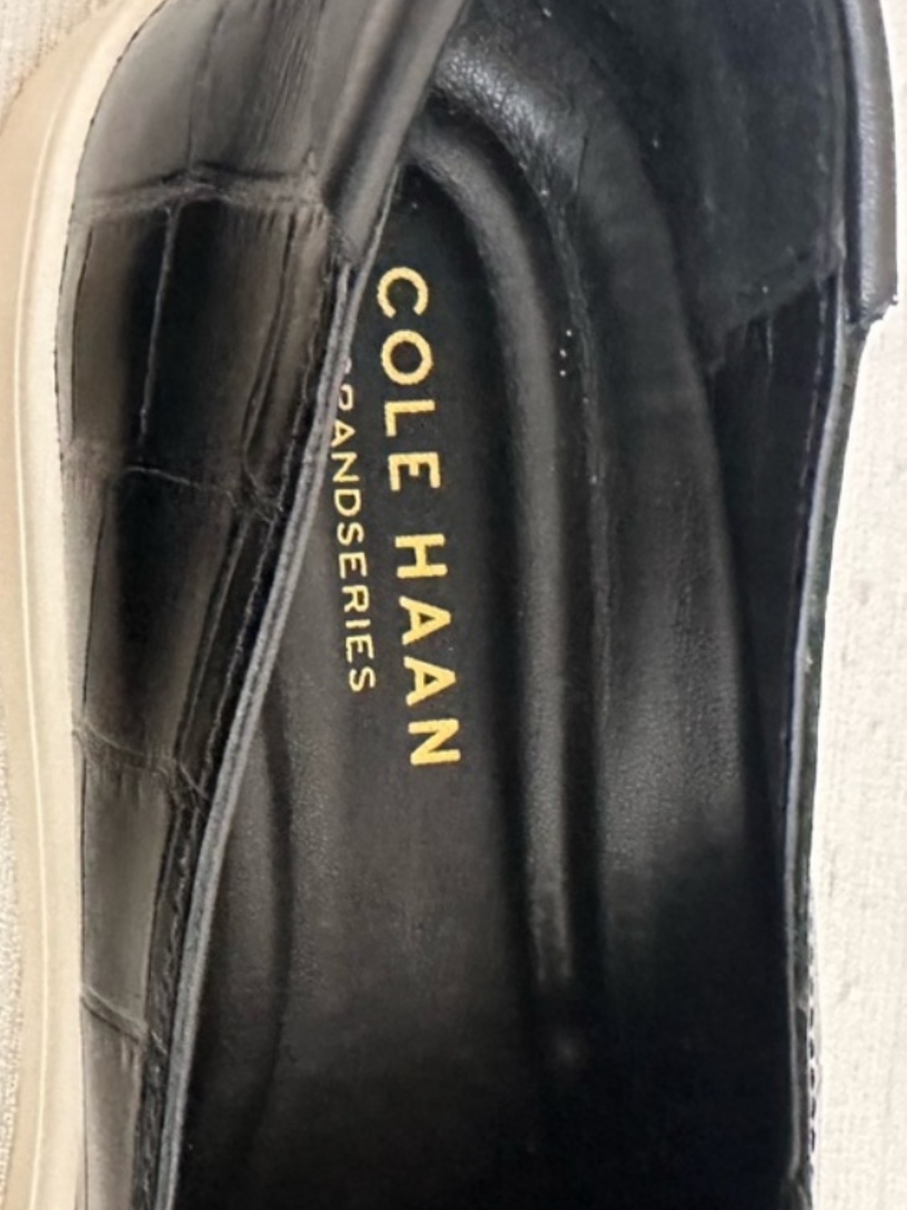 Cole Haan Grandseries croc embossed leather slip ons size 6.5 - Picture 8 of 10
